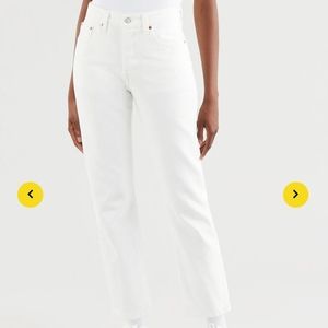 Levi's 501 High Waisted Women White Jeans